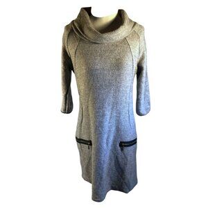 Gray Papillon Sweater Dress With & 3/4 Sleeves